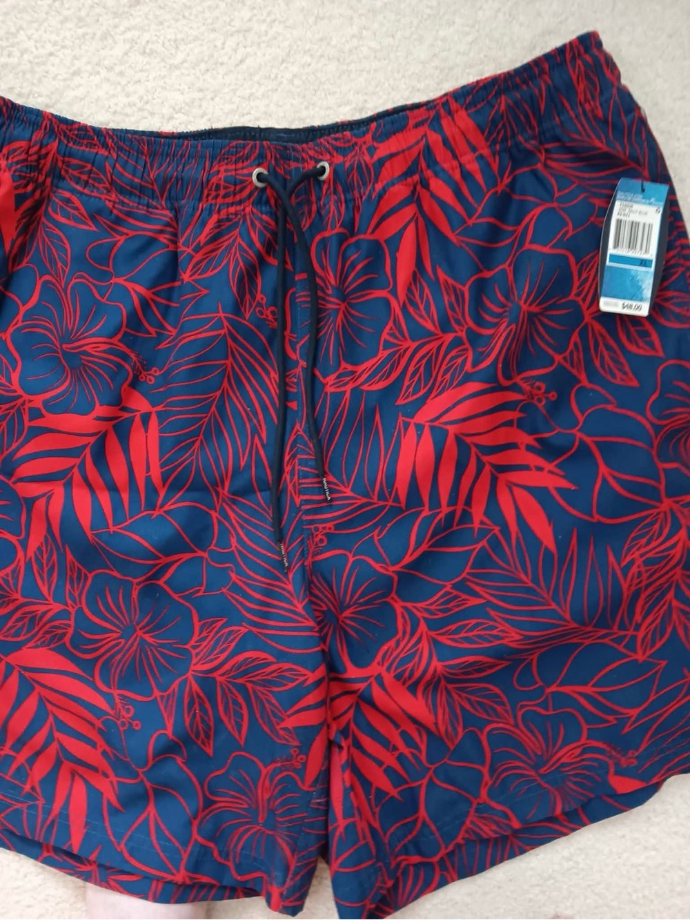 Nautica Men's Blue & Red Floral Swim Shorts
